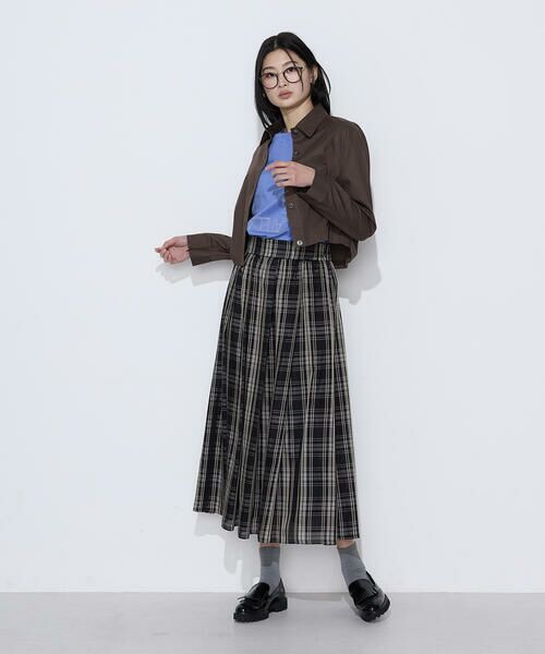 COMME CA COMFORT / コムサ・コンフォート（Lサイズ） ロング・マキシ丈スカート | 〔 TALLサイズ 〕 先染めシアーチェック タックスカート | 詳細2