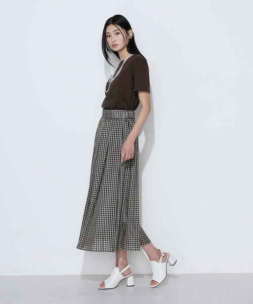 COMME CA COMFORT / コムサ・コンフォート（Lサイズ） ロング・マキシ丈スカート | 〔 TALLサイズ 〕 先染めシアーチェック タックスカート | 詳細8