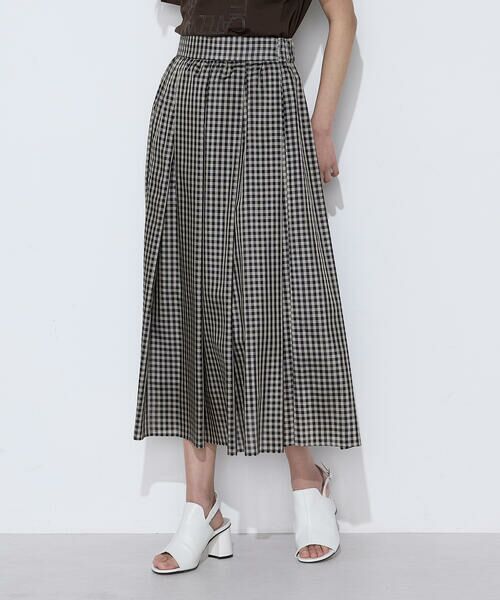 COMME CA COMFORT / コムサ・コンフォート（Lサイズ） ロング・マキシ丈スカート | 〔 TALLサイズ 〕 先染めシアーチェック タックスカート | 詳細9