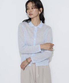 COMME CA COMFORT / コムサ・コンフォート（Lサイズ） カーディガン・ボレロ | 〔 TALLサイズ 〕 レーヨンイタリア糸 ワイドリブポロカーディガン