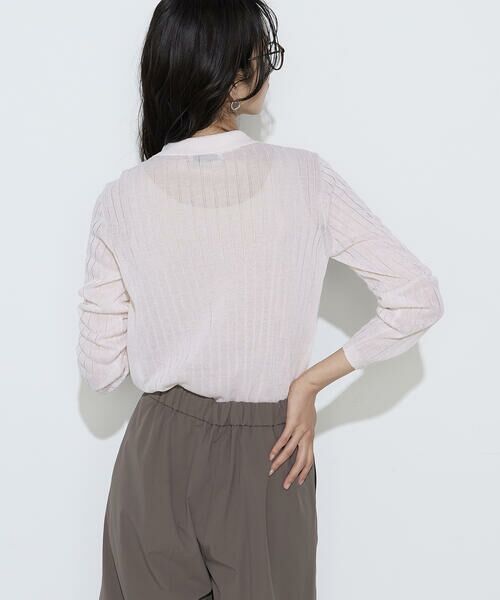 COMME CA COMFORT / コムサ・コンフォート（Lサイズ） カーディガン・ボレロ | 〔 TALLサイズ 〕 レーヨンイタリア糸 ワイドリブポロカーディガン | 詳細6