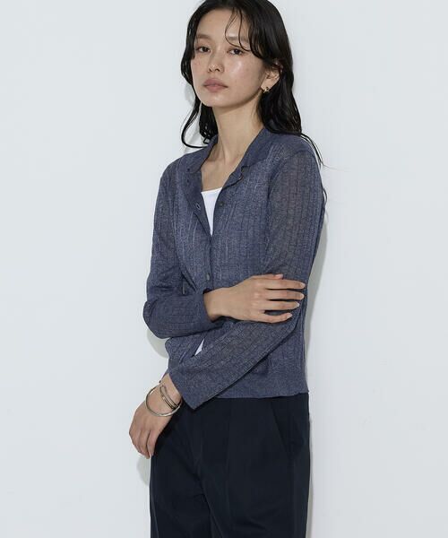 COMME CA COMFORT / コムサ・コンフォート（Lサイズ） カーディガン・ボレロ | 〔 TALLサイズ 〕 レーヨンイタリア糸 ワイドリブポロカーディガン | 詳細16