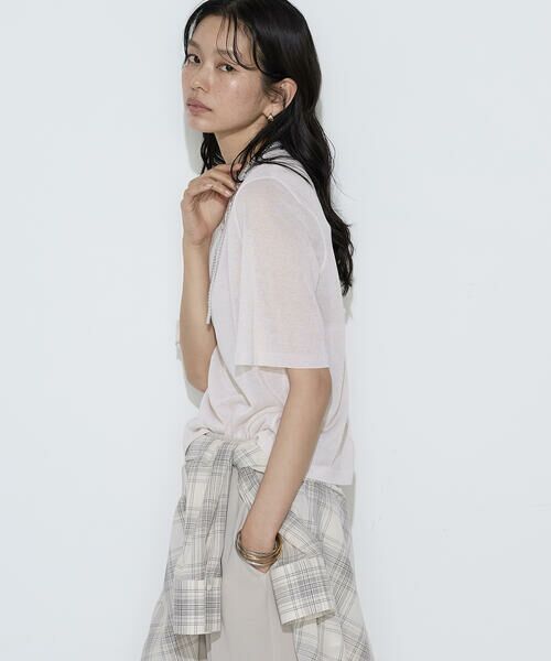 COMME CA COMFORT / コムサ・コンフォート（Lサイズ） ニット・セーター | 〔 TALLサイズ 〕 レーヨンイタリア糸 半袖プルオーバー | 詳細4