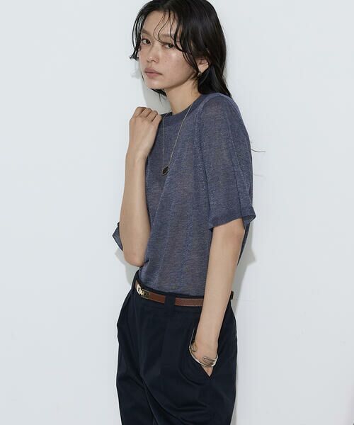 COMME CA COMFORT / コムサ・コンフォート（Lサイズ） ニット・セーター | 〔 TALLサイズ 〕 レーヨンイタリア糸 半袖プルオーバー | 詳細16