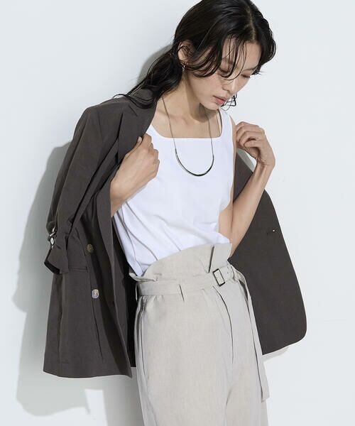 COMME CA COMFORT / コムサ・コンフォート（Lサイズ） タンクトップ | 〔 TALLサイズ 〕 ファインコットンフライス 2WAYインナー | 詳細6