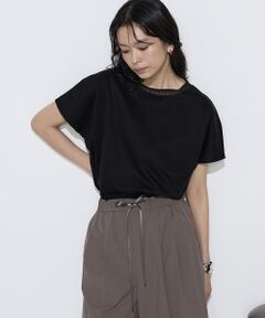 COMME CA COMFORT / コムサ・コンフォート（Lサイズ） Tシャツ | 〔 TALLサイズ 〕 ダブルフェイス ニット付きTシャツ