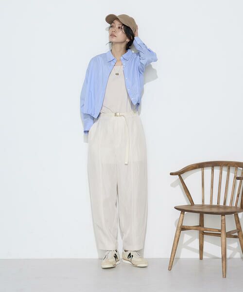 COMME CA COMFORT / コムサ・コンフォート（Lサイズ） シャツ・ブラウス | 〔 TALLサイズ 〕 コットンナイロンストライプ クロップドシャツ | 詳細1