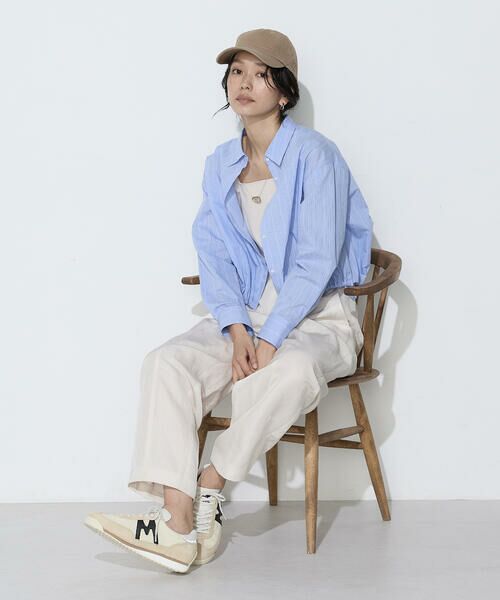 COMME CA COMFORT / コムサ・コンフォート（Lサイズ） シャツ・ブラウス | 〔 TALLサイズ 〕 コットンナイロンストライプ クロップドシャツ | 詳細3