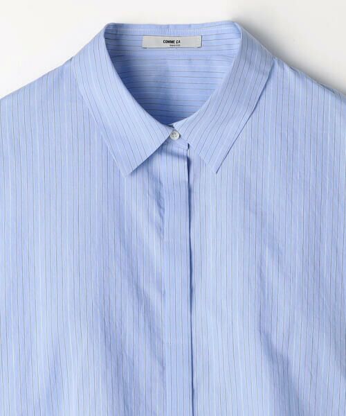 COMME CA COMFORT / コムサ・コンフォート（Lサイズ） シャツ・ブラウス | 〔 TALLサイズ 〕 コットンナイロンストライプ クロップドシャツ | 詳細7