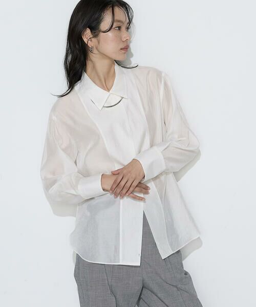COMME CA COMFORT / コムサ・コンフォート（Lサイズ） シャツ・ブラウス | 〔 TALLサイズ 〕 シアーキュプラシルク シャツ | 詳細2
