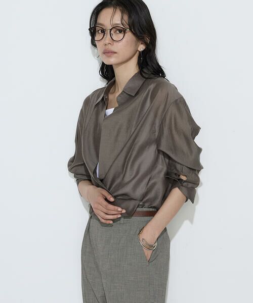 COMME CA COMFORT / コムサ・コンフォート（Lサイズ） シャツ・ブラウス | 〔 TALLサイズ 〕 シアーキュプラシルク シャツ | 詳細12