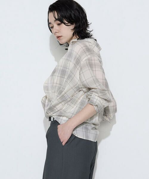 COMME CA COMFORT / コムサ・コンフォート（Lサイズ） シャツ・ブラウス | 〔 TALLサイズ 〕 モノトーンシアーチェック シャツ | 詳細12