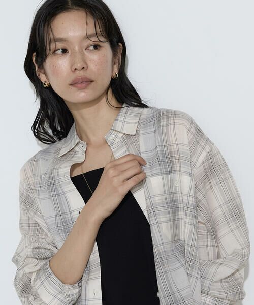 COMME CA COMFORT / コムサ・コンフォート（Lサイズ） シャツ・ブラウス | 〔 TALLサイズ 〕 モノトーンシアーチェック シャツ | 詳細6