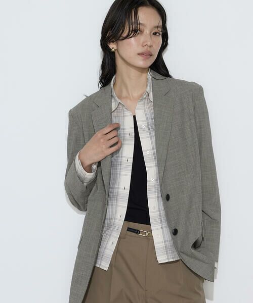 COMME CA COMFORT / コムサ・コンフォート（Lサイズ） シャツ・ブラウス | 〔 TALLサイズ 〕 モノトーンシアーチェック シャツ | 詳細9