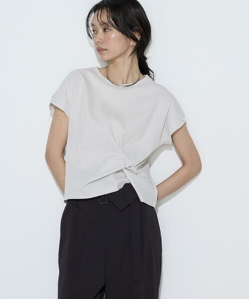 COMME CA COMFORT / コムサ・コンフォート(Lサイズ) カットソー | 〔 TALLサイズ 〕 コットン強撚ポンチ デザインタックシャツ(26:シャンパン)