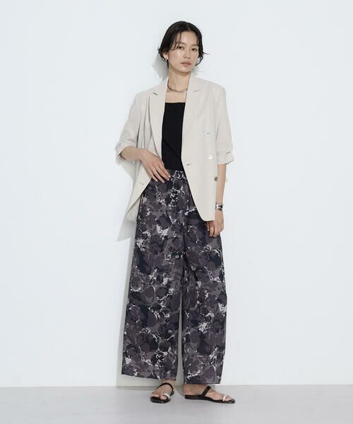 COMME CA COMFORT / コムサ・コンフォート（Lサイズ） その他パンツ | 〔 TALLサイズ 〕 麻調ポリエステル ボタニカルプリントパンツ | 詳細3