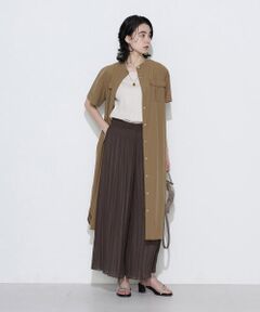 COMME CA COMFORT / コムサ・コンフォート（Lサイズ） ロング・マキシ丈ワンピース | 〔 TALLサイズ 〕 タイプライター ロングシャツドレス