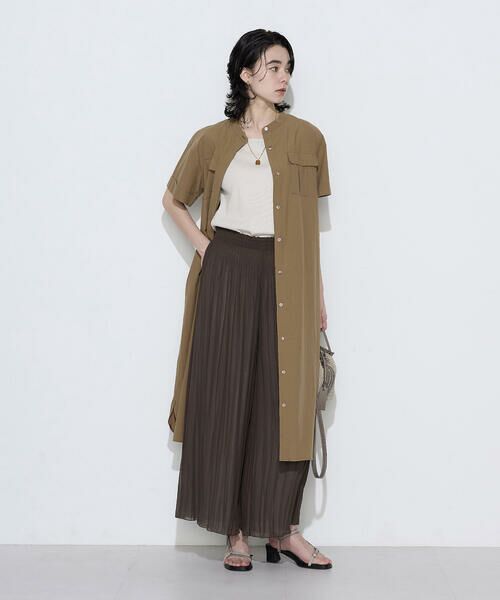 COMME CA COMFORT / コムサ・コンフォート（Lサイズ） ロング・マキシ丈ワンピース | 〔 TALLサイズ 〕 タイプライター ロングシャツドレス（16:キャメル）