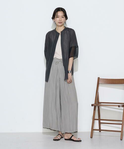 COMME CA COMFORT / コムサ・コンフォート（Lサイズ） シャツ・ブラウス | 〔 TALLサイズ 〕 リネンポリエステルオーガンジー ラグランスリーブシャツ羽織り | 詳細2