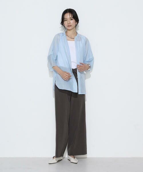 COMME CA COMFORT / コムサ・コンフォート（Lサイズ） シャツ・ブラウス | 〔 TALLサイズ 〕 リネンポリエステルオーガンジー ラグランスリーブシャツ羽織り | 詳細24