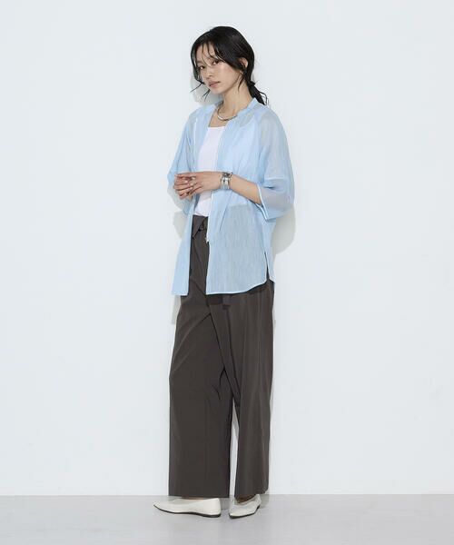 COMME CA COMFORT / コムサ・コンフォート（Lサイズ） シャツ・ブラウス | 〔 TALLサイズ 〕 リネンポリエステルオーガンジー ラグランスリーブシャツ羽織り | 詳細25