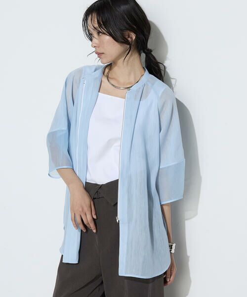 COMME CA COMFORT / コムサ・コンフォート（Lサイズ） シャツ・ブラウス | 〔 TALLサイズ 〕 リネンポリエステルオーガンジー ラグランスリーブシャツ羽織り | 詳細26