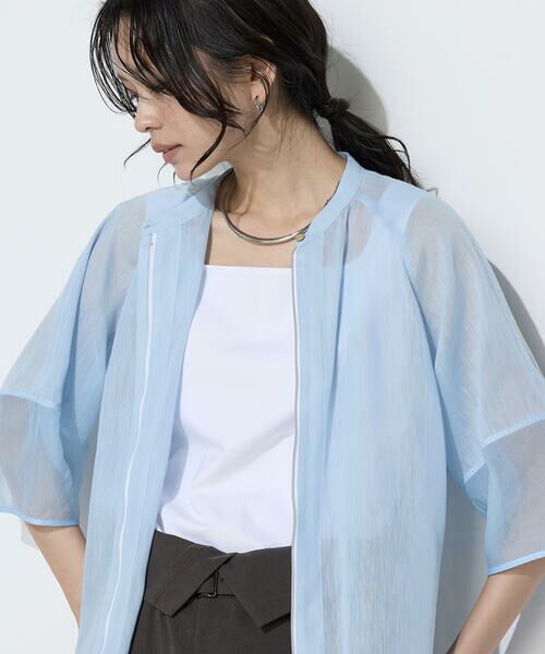 COMME CA COMFORT / コムサ・コンフォート（Lサイズ） シャツ・ブラウス | 〔 TALLサイズ 〕 リネンポリエステルオーガンジー ラグランスリーブシャツ羽織り | 詳細27