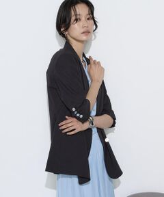 COMME CA COMFORT / コムサ・コンフォート（Lサイズ） テーラードジャケット | 〔 TALLサイズ 〕 リネン／トリアセテートストレッチ ダブルブレストジャケット