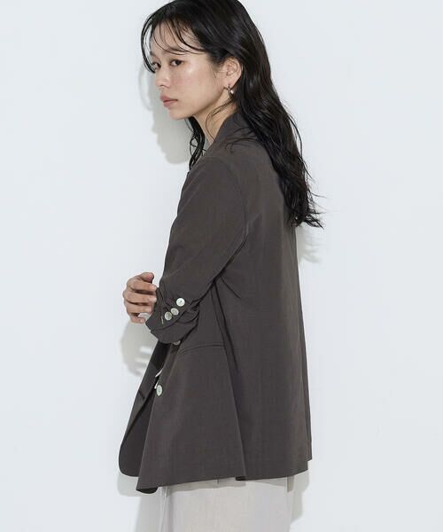 COMME CA COMFORT / コムサ・コンフォート（Lサイズ） テーラードジャケット | 〔 TALLサイズ 〕 リネン／トリアセテートストレッチ ダブルブレストジャケット | 詳細12