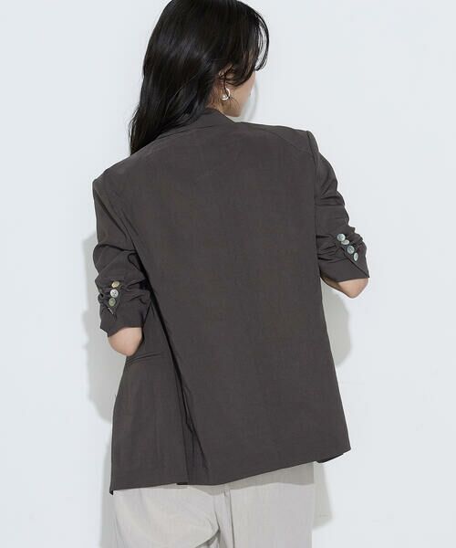 COMME CA COMFORT / コムサ・コンフォート（Lサイズ） テーラードジャケット | 〔 TALLサイズ 〕 リネン／トリアセテートストレッチ ダブルブレストジャケット | 詳細13