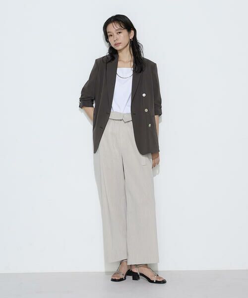 COMME CA COMFORT / コムサ・コンフォート（Lサイズ） テーラードジャケット | 〔 TALLサイズ 〕 リネン／トリアセテートストレッチ ダブルブレストジャケット | 詳細8