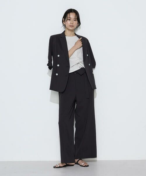 COMME CA COMFORT / コムサ・コンフォート（Lサイズ） その他パンツ | 〔 TALLサイズ 〕 リネン／トリアセテート ハイウエストパンツ | 詳細1