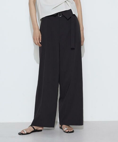 COMME CA COMFORT / コムサ・コンフォート（Lサイズ） その他パンツ | 〔 TALLサイズ 〕 リネン／トリアセテート ハイウエストパンツ（08:チャコール）