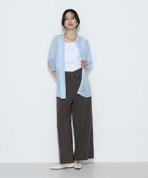 COMME CA COMFORT / コムサ・コンフォート（Lサイズ） その他パンツ | 〔 TALLサイズ 〕 リネン／トリアセテート ハイウエストパンツ | 詳細8