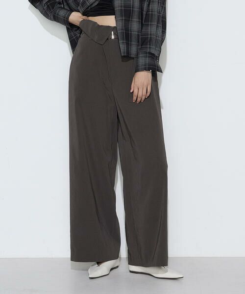 COMME CA COMFORT / コムサ・コンフォート（Lサイズ） その他パンツ | 〔 TALLサイズ 〕 リネン／トリアセテート ハイウエストパンツ | 詳細9