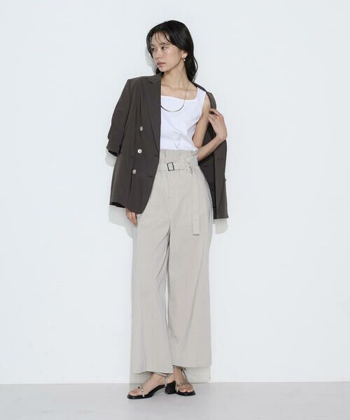 COMME CA COMFORT / コムサ・コンフォート（Lサイズ） その他パンツ | 〔 TALLサイズ 〕 リネン／トリアセテート ハイウエストパンツ | 詳細15