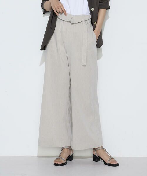 COMME CA COMFORT / コムサ・コンフォート（Lサイズ） その他パンツ | 〔 TALLサイズ 〕 リネン／トリアセテート ハイウエストパンツ（15:亜麻）