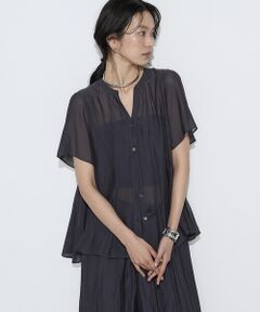 COMME CA COMFORT / コムサ・コンフォート（Lサイズ） シャツ・ブラウス | 〔 TALLサイズ 〕 【セットアップ対応】カッセンシフォンオーガンジー フレアブラウス