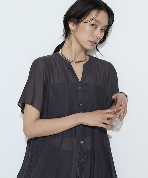 COMME CA COMFORT / コムサ・コンフォート（Lサイズ） シャツ・ブラウス | 〔 TALLサイズ 〕 【セットアップ対応】カッセンシフォンオーガンジー フレアブラウス | 詳細4