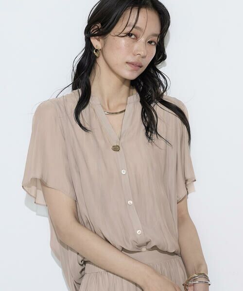 COMME CA COMFORT / コムサ・コンフォート（Lサイズ） シャツ・ブラウス | 〔 TALLサイズ 〕 【セットアップ対応】カッセンシフォンオーガンジー フレアブラウス | 詳細17