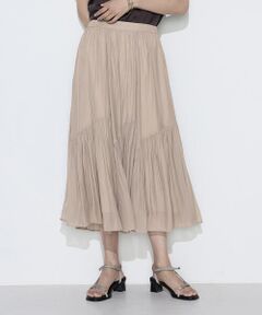 COMME CA COMFORT / コムサ・コンフォート（Lサイズ） ロング・マキシ丈スカート | 〔 TALLサイズ 〕 【セットアップ対応】カッセンシフォンオーガンジー アシンメトリーギャザースカート