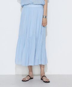 COMME CA COMFORT / コムサ・コンフォート（Lサイズ） ロング・マキシ丈スカート | 〔 TALLサイズ 〕 【セットアップ対応】カッセンシフォンオーガンジー アシンメトリーギャザースカート