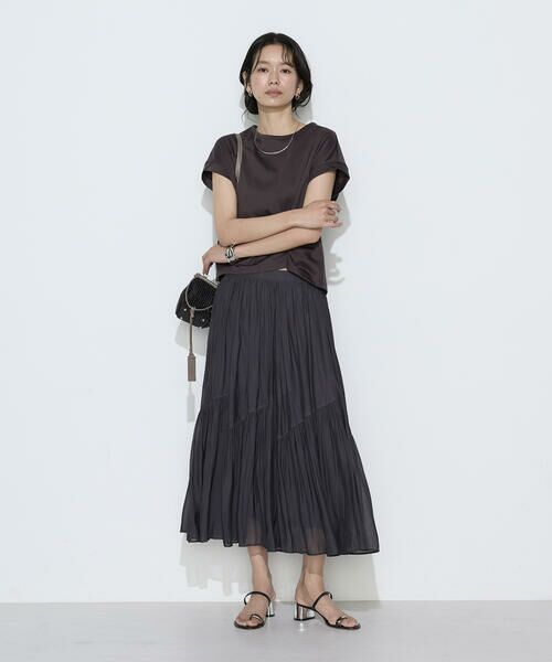 COMME CA COMFORT / コムサ・コンフォート（Lサイズ） ロング・マキシ丈スカート | 〔 TALLサイズ 〕 【セットアップ対応】カッセンシフォンオーガンジー アシンメトリーギャザースカート | 詳細1