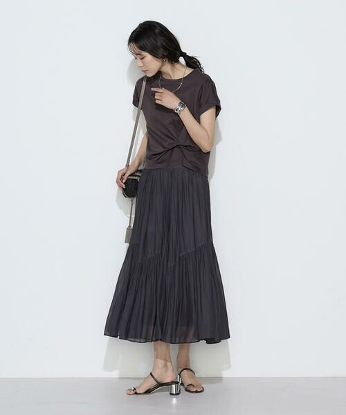 COMME CA COMFORT / コムサ・コンフォート（Lサイズ） ロング・マキシ丈スカート | 〔 TALLサイズ 〕 【セットアップ対応】カッセンシフォンオーガンジー アシンメトリーギャザースカート | 詳細2