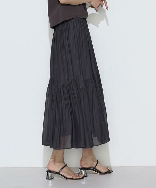 COMME CA COMFORT / コムサ・コンフォート（Lサイズ） ロング・マキシ丈スカート | 〔 TALLサイズ 〕 【セットアップ対応】カッセンシフォンオーガンジー アシンメトリーギャザースカート | 詳細3