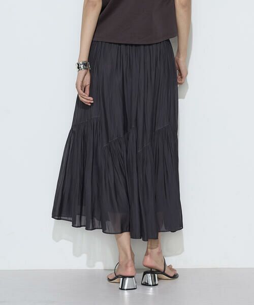 COMME CA COMFORT / コムサ・コンフォート（Lサイズ） ロング・マキシ丈スカート | 〔 TALLサイズ 〕 【セットアップ対応】カッセンシフォンオーガンジー アシンメトリーギャザースカート | 詳細4