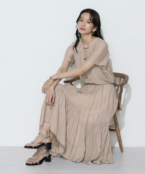COMME CA COMFORT / コムサ・コンフォート（Lサイズ） ロング・マキシ丈スカート | 〔 TALLサイズ 〕 【セットアップ対応】カッセンシフォンオーガンジー アシンメトリーギャザースカート | 詳細13