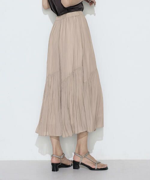 COMME CA COMFORT / コムサ・コンフォート（Lサイズ） ロング・マキシ丈スカート | 〔 TALLサイズ 〕 【セットアップ対応】カッセンシフォンオーガンジー アシンメトリーギャザースカート | 詳細15
