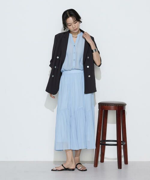 COMME CA COMFORT / コムサ・コンフォート（Lサイズ） ロング・マキシ丈スカート | 〔 TALLサイズ 〕 【セットアップ対応】カッセンシフォンオーガンジー アシンメトリーギャザースカート | 詳細19