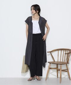 COMME CA COMFORT / コムサ・コンフォート（Lサイズ） ロング・マキシ丈ワンピース | 〔 TALLサイズ 〕 カッセンシフォン シャツドレス